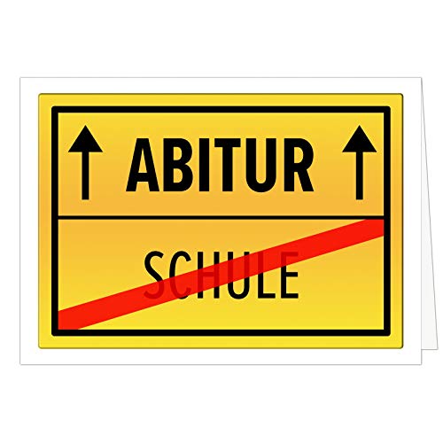 Große Glückwunschkarte zum ABITUR XXL (A4) Gelbes Verkehrs-Schild/mit Umschlag/Edle Design Klappkarte/Glückwunsch/Extra Groß/Edle Maxi Gruß-Karte, witzig von Einladungskarten Manufaktur Hamburg