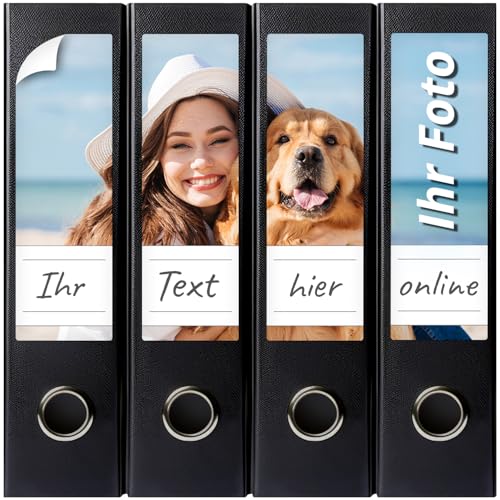 Ordneretiketten PERSONALISIERT mit Ihrem Foto und Text für breite Aktenordner Aufkleber selbstklebend 4 Aktenetiketten Etiketten Ordner Rückenschilder Ordneretiketten PERSONALISIERT mit Ihrem Foto und Text für breite Aktenordner Aufkleber selbstklebend 4 Aktenetiketten Etiketten Ordner Rückenschilder von Einladungskarten Manufaktur Hamburg