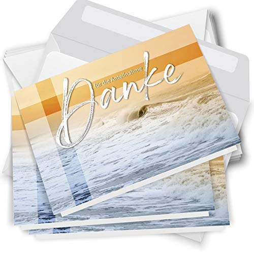 Trauer Danksagungskarten mit Umschlag | Motiv: Meer orange, 10 Stück | Dankeskarten DIN A6 Set | Klappkarten-Trauerkarten Danksagung Danke sagen Trauer Danksagungskarten mit Umschlag | Motiv: Meer orange, 10 Stück | Dankeskarten DIN A6 Set | Klappkarten-Trauerkarten Danksagung Danke sagen von Einladungskarten Manufaktur Hamburg