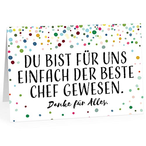 XXL Abschiedskarte (A4) | Der beste Chef (Persönlich) | mit Umschlag | edle und hochwertige Klappkarte | Große Ruhestandskarte, Pension, Rente | Maxi Karte | Überformat von Einladungskarten Manufaktur Hamburg