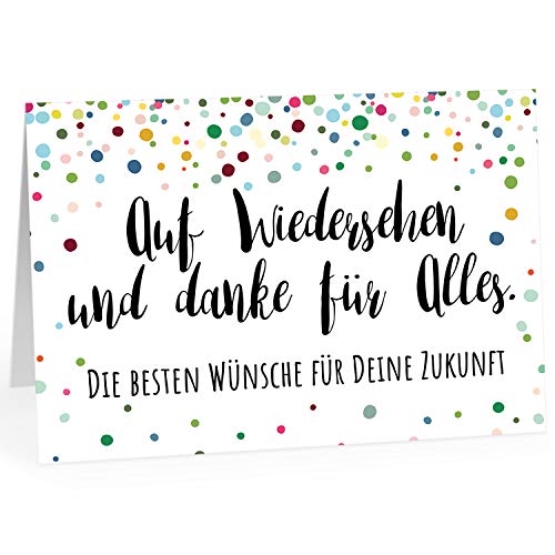 XXL Abschiedskarte (A4) | Die besten Wünsche für DEINE Zukunft | mit Umschlag - edle hochwertige Klappkarte | Zum Abschied | Große Karte für Kollegen, Pension, Rente Überformat von Einladungskarten Manufaktur Hamburg