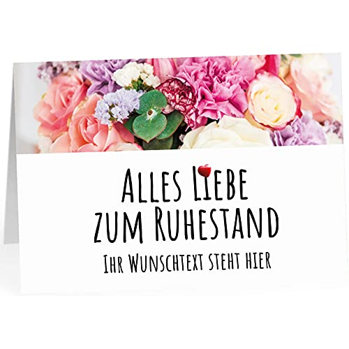 XXL Abschiedskarte PERSONALISIERT (A4) - Alles Liebe Blumenstrauß - große Klappkarte für Kollegen mit Umschlag zur Rente Ruhestand Pension Kündigung - von Einladungskarten Manufaktur Hamburg