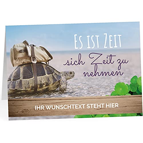 XXL Abschiedskarte PERSONALISIERT (A4) - Motiv Schildkröte 2 - große Klappkarte für Kollegen mit Umschlag zur Rente Ruhestand Pension Kündigung von Einladungskarten Manufaktur Hamburg