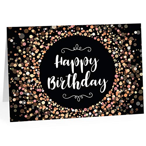 XXL Geburtstagskarte (A4) | Happy Birthday Look edel | mit Umschlag | Glückwunsch zum Geburtstag | edle und hochwertige Klappkarte | Grußkarte | Maxikarte extra groß von Einladungskarten Manufaktur Hamburg