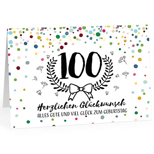 XXL Geburtstagskarte (A4) | Moderner Look 100 | mit Umschlag | Glückwunsch zum 100. Geburtstag | edle und hochwertige Klappkarte | Grußkarte | Maxikarte extra groß von Einladungskarten Manufaktur Hamburg