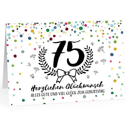 XXL Geburtstagskarte (A4) | Moderner Look 75 | mit Umschlag | Glückwunsch zum 75. Geburtstag | edle und hochwertige Klappkarte | Grußkarte | Maxikarte extra groß von Einladungskarten Manufaktur Hamburg