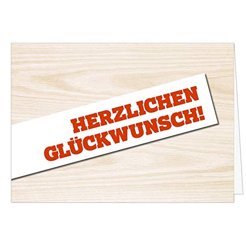 XXL Geburtstagskarte (A4) | Rustikal auf Holz | mit Umschlag | Glückwunsch zum Geburtstag | edle und hochwertige Klappkarte | Grußkarte | Maxikarte extra groß von Einladungskarten Manufaktur Hamburg