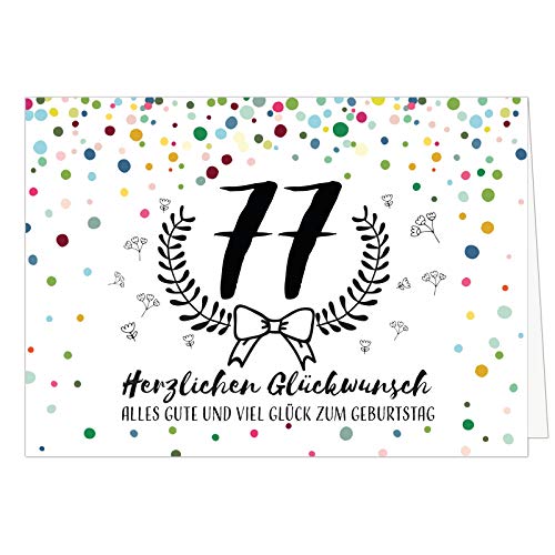 XXL Geburtstagskarte (A4) | Schnaps-Zahl | mit Umschlag | Glückwunsch zum 77. Geburtstag | edle und hochwertige Klappkarte | Grußkarte | Maxikarte extra groß von Einladungskarten Manufaktur Hamburg