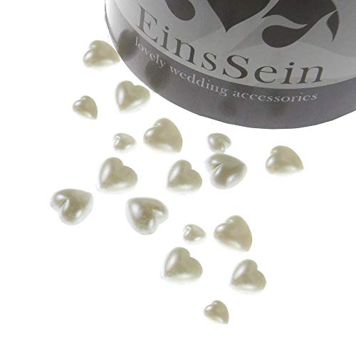 50g Herzperlen EinsSein® 5-10mm Mix perlcreme Hochzeit Streudeko Perlen Tischdeko Party Konfetti von EinsSein