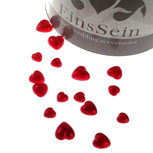 50g Herzperlen EinsSein® 5-10mm Mix rot Hochzeit Streudeko Perlen Tischdeko Party Konfetti von EinsSein