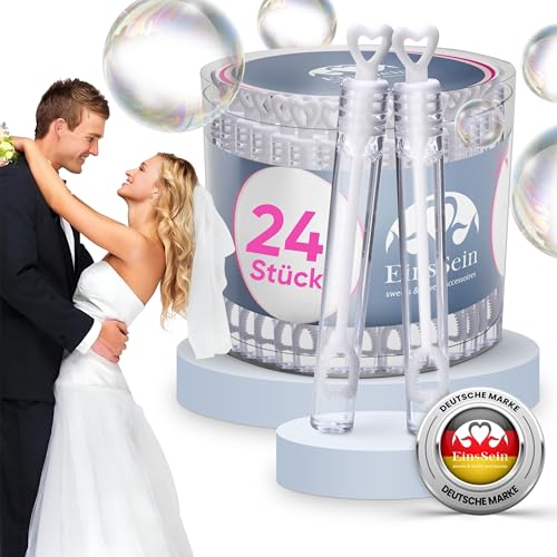 EinsSein 24x Seifenblasen Hochzeit Herzgläschen Box weiss 24 Stück | Gastgeschenke für die Hochzeit Taufe Geburtstag Verlobung | keine Flecken auf Kleindung | Mini Hochzeitsseifenblasen Herz Herzgriff EinsSein 24x Seifenblasen Hochzeit Herzgläschen Box weiss 24 Stück | Gastgeschenke für die Hochzeit Taufe Geburtstag Verlobung | keine Flecken auf Kleindung | Mini Hochzeitsseifenblasen Herz Herzgriff von EinsSein
