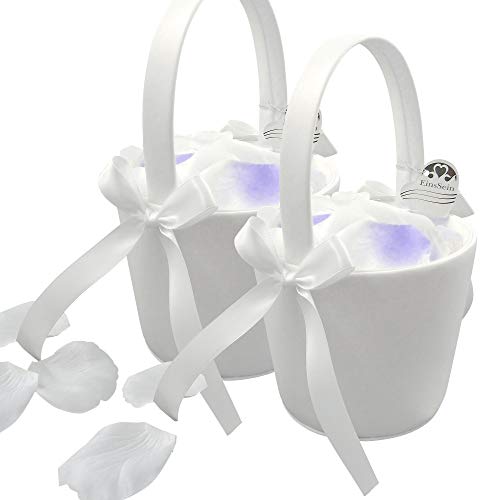EinsSein 2X Streukörbchen Anna 17x26x13 Creme Blumenkorb Blumenmädchen Streukorb Korb Körbchen Blumenkörbe Blumenkinder Blumen Streukorb Streuen von EinsSein