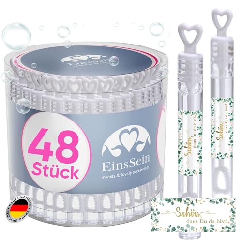 EinsSein 48 Seifenblasen Hochzeit Herzgläschen Schön, DASS Du da bist Gold-grün Set mit Aufkleber Set Weiss Gastgeschenke für die Hochzeit, Taufe - seifenblasen mit Freudentränen kombinieren - viele EinsSein 48 Seifenblasen Hochzeit Herzgläschen Schön, DASS Du da bist Gold-grün Set mit Aufkleber Set Weiss Gastgeschenke für die Hochzeit, Taufe - seifenblasen mit Freudentränen kombinieren - viele von EinsSein