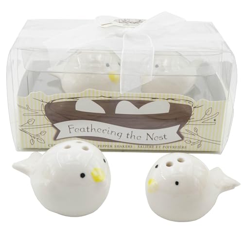 EinsSein 5X Salz & Pfefferstreuer Lovebirds weiß Gastgeschenke Hochzeit Vögel Tauben Salzstreuer von EinsSein