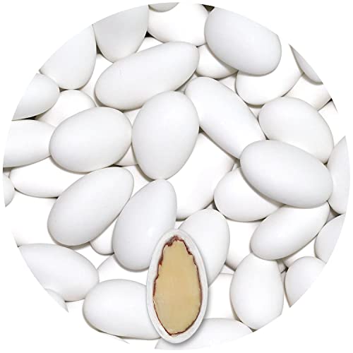 EinsSein 5kg Feinste italienische Mandeltradition Hochzeitsmandeln Weiss matt - 65 Gastgeschenke/Kilo - Zuckermandeln Bonboniere Hochzeit Taufmandeln Taufe Kommunion Mandeln Nikah Sekeri von EinsSein