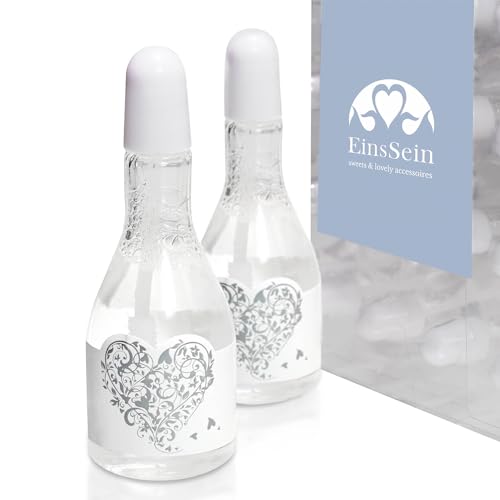 EinsSein 72x Seifenblasen Hochzeit Champagnerflasche Set Weiss-Silber | Gastgeschenke für die goldene Hochzeit Taufe Geburtstag Valentinstag Verlobung Party| Hochzeitsseifenblasen mit Freudentränen EinsSein 72x Seifenblasen Hochzeit Champagnerflasche Set Weiss-Silber | Gastgeschenke für die goldene Hochzeit Taufe Geburtstag Valentinstag Verlobung Party| Hochzeitsseifenblasen mit Freudentränen von EinsSein