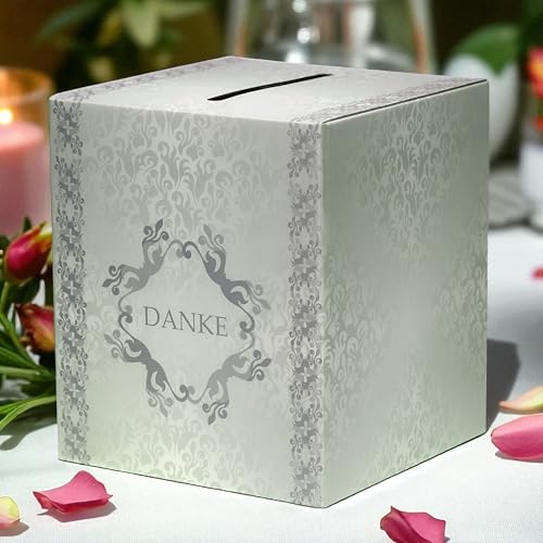 EinsSein 1x Geldbox groß ArtDeco 25x25x29,5cm grau-grün-silber Pappkarton | Hochzeitsbox Kartenbox | Geschenkkartenbox für Hochzeitsempfänge Geburtstage Abschlussfeiern Babyparty EinsSein 1x Geldbox groß ArtDeco 25x25x29,5cm grau-grün-silber Pappkarton | Hochzeitsbox Kartenbox | Geschenkkartenbox für Hochzeitsempfänge Geburtstage Abschlussfeiern Babyparty von EinsSein