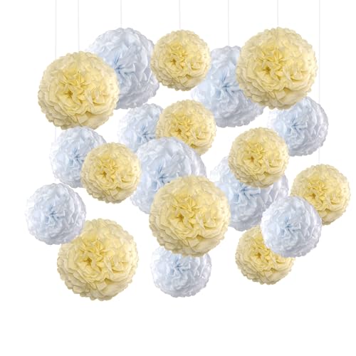 EinsSein Pom Poms 20 Stück Hochzeitsdeko Weiss Creme | Pompons Hochzeit | Deko Taufe, Party, Feier, Kindergeburtstag, Gartenparty, Wedding | Dekoration Zimmer Mädchen Junge EinsSein Pom Poms 20 Stück Hochzeitsdeko Weiss Creme | Pompons Hochzeit | Deko Taufe, Party, Feier, Kindergeburtstag, Gartenparty, Wedding | Dekoration Zimmer Mädchen Junge von EinsSein