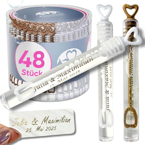 EinsSein personalisierte Seifenblasen Hochzeit Herzgläschen bronzegold-Weiss 48 Stück | Seifenblasen mit Aufkleber als Gastgeschenke auch für die Taufe Geburtstag Party | Hochzeitsseifenblasen | EinsSein personalisierte Seifenblasen Hochzeit Herzgläschen bronzegold-Weiss 48 Stück | Seifenblasen mit Aufkleber als Gastgeschenke auch für die Taufe Geburtstag Party | Hochzeitsseifenblasen | von EinsSein
