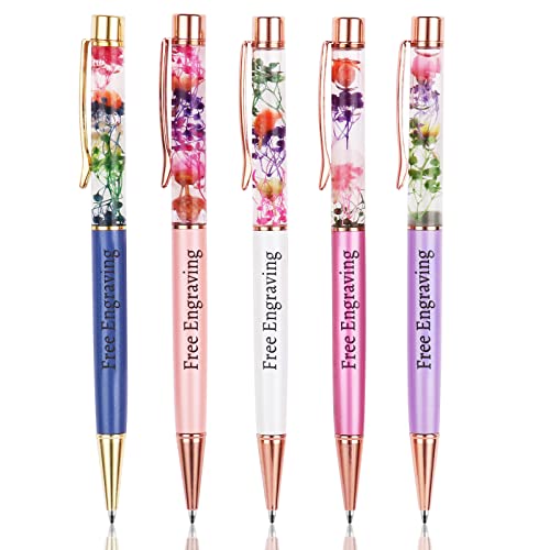 5 Personalisierte Kugelschreiber mit Gravur | Geschenke Personalisiert | mit Gravur Namen & Text | Tolles Geschenk für Damen, Hochzeiten, Brautjungfern und Schwestern (Mehrfarbig) von EinzigGeschenk