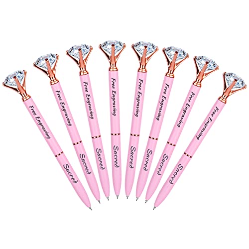 8 Kugelschreiber Personalisierte mit Gravur | Mehrfarbig Erhältlich | Inklusive Text gravur | Tolles Geschenk für Damen, Hochzeiten, Brautjungfern und Schwestern (Rosa) von EinzigGeschenk