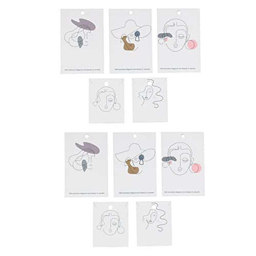 Eioeeklop 200 StüCke Elegante Frauen Muster Ohrring Display Karte Halskette Schmuck Verpackung Papier Karten AnhäNger (Gemischt) von Eioeeklop