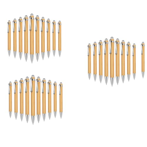 Eioeeklop 30 Stück Bambus Druckkugelschreiber Stift Schwarze Tinte 1 mm Büro Artikel Kugelschreiber Stift Bambus Kugelschreiber Stift Kugelschreiber Stift von Eioeeklop