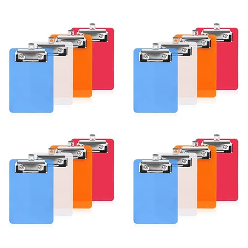 Eioeeklop 4 X 6 Mini-Klemmbrett, 16 Kleine Klemmbretter, Klemmbrett, Notizblöcke, Klemmbrett, Memo-Größe, Kunststoff-Klemmbrett von Eioeeklop