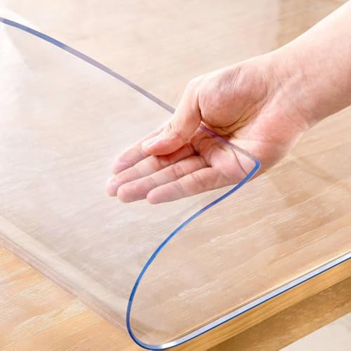 Eisdroma Transparente Tischabdeckung, 81,3 x 152,4 cm, 2 mm dick, transparenter Tischschutz für Esstisch, Kunststoff-Tischabdeckung, wasserdichte Tischunterlage für Küche, Büro Eisdroma Transparente Tischabdeckung, 81,3 x 152,4 cm, 2 mm dick, transparenter Tischschutz für Esstisch, Kunststoff-Tischabdeckung, wasserdichte Tischunterlage für Küche, Büro von Eisdroma