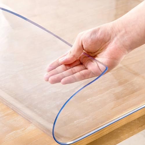 Eisdroma Transparente Tischabdeckung, 99 x 214 cm, 2 mm dick, transparenter Tischschutz für Esstisch, Kunststoff-Tischabdeckung, Vinyl-Tischschutz, wasserdichte Tischunterlage für Küche, Büro Eisdroma Transparente Tischabdeckung, 99 x 214 cm, 2 mm dick, transparenter Tischschutz für Esstisch, Kunststoff-Tischabdeckung, Vinyl-Tischschutz, wasserdichte Tischunterlage für Küche, Büro von Eisdroma