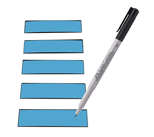 Magnetstreifen Etiketten blau 100x30 mm - 25 Stück - beschreibbar incl. Stift von EisenRon