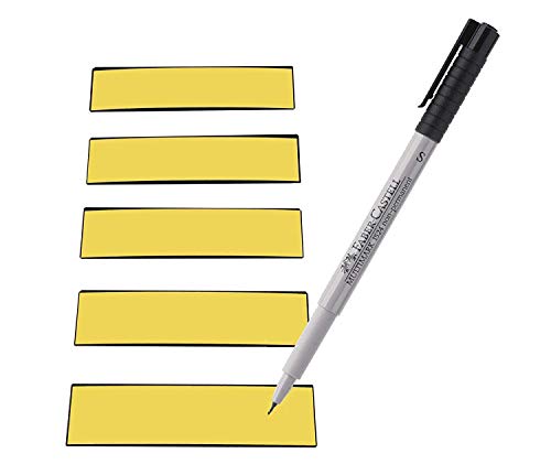 Magnetstreifen Etiketten gelb 100x30 mm - 25 Stück - beschreibbar incl. Stift von EisenRon