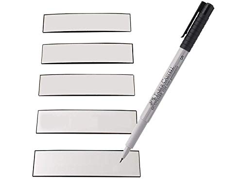 Magnetstreifen Etiketten weiß 100x30 mm - 25 Stück - beschreibbar incl. Stift von EisenRon