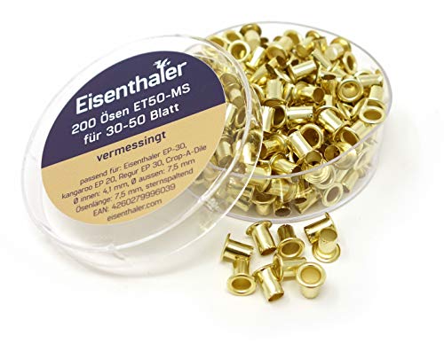 Eisenthaler 200 Ösen ET50-MS, vermessingt, für 30-50 Blatt Eisenthaler 200 Ösen ET50-MS, vermessingt, für 30-50 Blatt von Eisenthaler