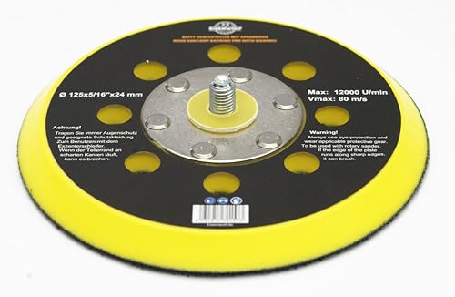 Eisenwolf 125 mm Klett-Schleifteller für Exzenterschleifer mit 5/16 Zoll UNF Außengewinde und 8 Löcher Eisenwolf 125 mm Klett-Schleifteller für Exzenterschleifer mit 5/16 Zoll UNF Außengewinde und 8 Löcher von Eisenwolf