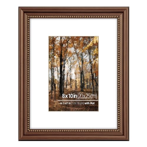 Eitida 20x25 cm Bilderrahmen aus Holz, innen mit goldenen Perlen verziert, Passepartout für 13x18 cm, Wand- oder Tischaufhängung (Horizontal/Vertikal), Dunkelbraun – 2er Set Eitida 20x25 cm Bilderrahmen aus Holz, innen mit goldenen Perlen verziert, Passepartout für 13x18 cm, Wand- oder Tischaufhängung (Horizontal/Vertikal), Dunkelbraun – 2er Set von Eitida