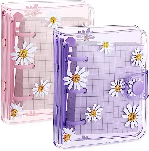 2 Sets Mini-Binderücken mit 3 Ringen, transparent, mit Innenpapier, Mini-Notizbuch, PVC, Gänseblümchen, Notizbuch, lose Blätter 2 Sets Mini-Binderücken mit 3 Ringen, transparent, mit Innenpapier, Mini-Notizbuch, PVC, Gänseblümchen, Notizbuch, lose Blätter von Eivdru
