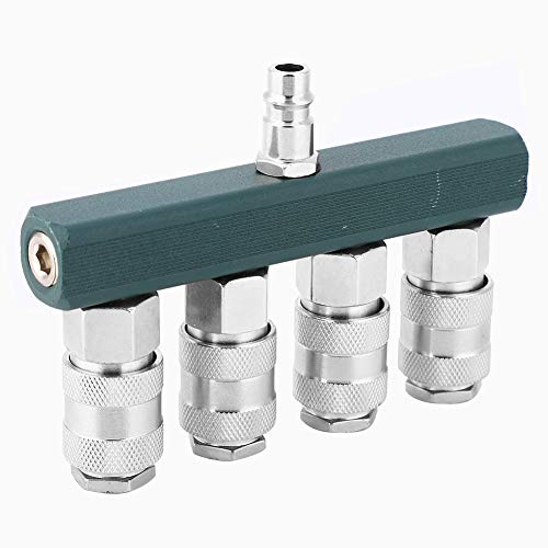 1/4 NPT Druckluftverteiler 4-Wege Verteiler Anschluss mit Druckluftschnellkupplungen Luft-Schlauch-Kupplung Pneumatik-Armaturen für eine schnelle und einfache Druckluftverbindung von Ejoyous