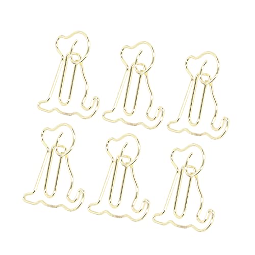 100 Stück Büroklammern, Süßer Gold Papierclip in Katzen-/Hundeform, Klein und Exquisit Briefklammern, Wiederverwendbare Klein Büroklammer (Hund) von Ejoyous