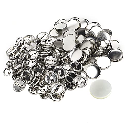 100 Stück Button Rohlinge, 32MM Pin Buttons Zubehör Ansteckbuttons Set mit Sicherheitsnadel Buttonrohlinge für Buttonmaschine, für DIY Handwerkliche Souvenirs Geschenke Crafts (100 Sätze von 25 mm von Ejoyous