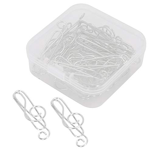 20 Stück Büroklammern, Süßer Musiknotenpapierclip Set, Gold Klein und Exquisit Briefklammern, Wiederverwendbare Klein Büroklammer (SILVER) von Ejoyous