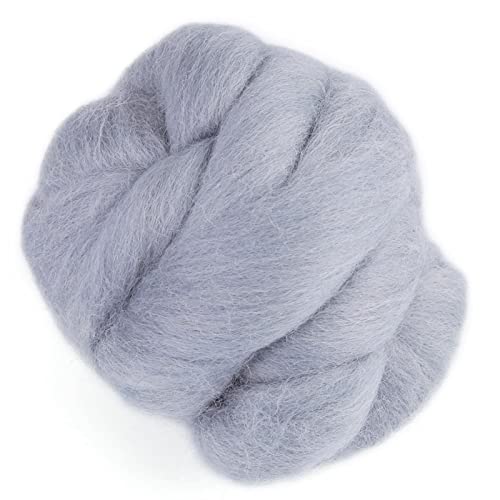 55g Filzwolle Set, Märchenwolle Nähset Nadelfilz Wolle Set Märchenwolle zum filzen von Elfen und Feen aus Filzwolle für Nassfilzen und Trockenfilzen DIY Weben Handwerk Materialien(78-grau) von Ejoyous