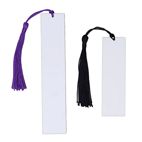 60pcs Sublimation Lesezeichen Blankchen, Doppelseitiger Wärmeübertragungsbuchmarker mit Loch und Farbenfrohen Quasten für Handwerks -DIY -Projekte Geschenketiketten von Ejoyous