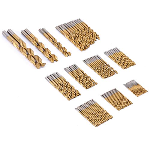 99 Stück Spiralbohrer Set, HSS Bohrer Set Titanbeschichtung Metall Spiralbohrer Set Metallbohrer Handspiralbohrer Bohrersets 1,5/2/2,5/3/ 3,2/3,5/4/4,5/5/5,5/6/6,5/8/10mm 99 Stück Spiralbohrer Set, HSS Bohrer Set Titanbeschichtung Metall Spiralbohrer Set Metallbohrer Handspiralbohrer Bohrersets 1,5/2/2,5/3/ 3,2/3,5/4/4,5/5/5,5/6/6,5/8/10mm von Ejoyous
