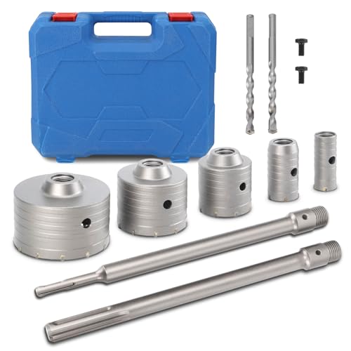 9Pcs Beton-Lochsägen-Sets mit Schaft 30mm 40mm 65mm 80mm 100mm Wandlochschneider Zementsteinbohrer für präzises Bohren für Heimwerker und Profis 9Pcs Beton-Lochsägen-Sets mit Schaft 30mm 40mm 65mm 80mm 100mm Wandlochschneider Zementsteinbohrer für präzises Bohren für Heimwerker und Profis von Ejoyous