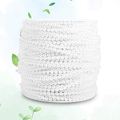 Angelschnur, künstliche Perlen, Kette, Garland-Blumen, Hochzeitsparty, Deko, Party-Zubehör elfenbeinfarben, Kette Girlande Blumen DIY Handwerk ABS Runde Perle Bead Trim von Ejoyous