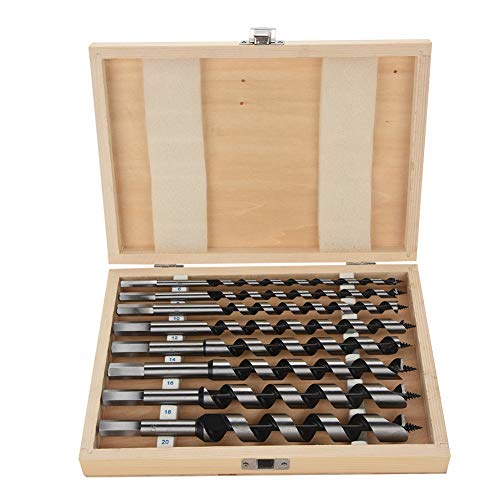 Bohrer, 8Pcs/Set Schneckenbohrer mit Holzetui für die Holzbearbeitung zur Verwendung mit Bohrmaschinen und Gimlet von Ejoyous