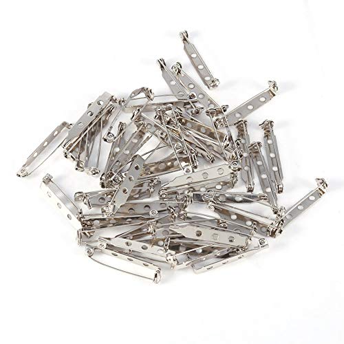 Broschennadeln Basteln 50 Stück, 32mm Silber Sicherheitsnadeln Kleine Anstecknadeln Stecknadeln für Button, Broschen Basteln für Nähen Hochzeit Schmuck Kleidung Kunsthandwerk Handarbeiten von Ejoyous