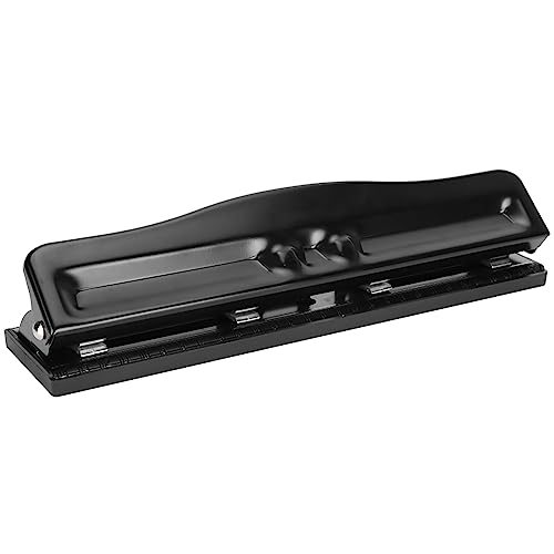 Ejoyous 4 Loch Einstellbare Puncher, Handbuch Office Home Universal 10 Blechkapazität Black 4 Ring -Stanzmaschinen mit Positionierungsmarke für Milchplaner Bindemittel Nachfüllen Seiten von Ejoyous