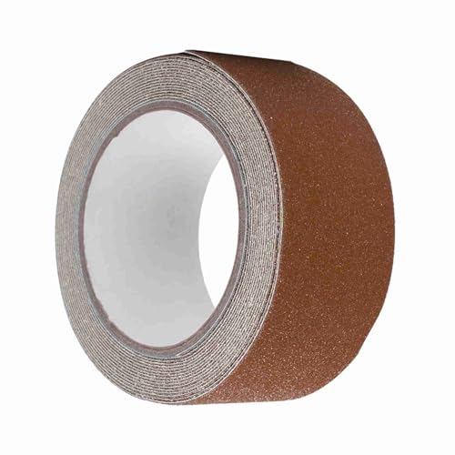 Ejoyous 5 M*5 Cm Anti -Schlupf -Klebeband, Farbenfrohe PVC -Skid -Band mit Silicasand -Oberfläche für Treppenboden Badezimmerpool -Sicherheitsdekoration (BROWN) von Ejoyous